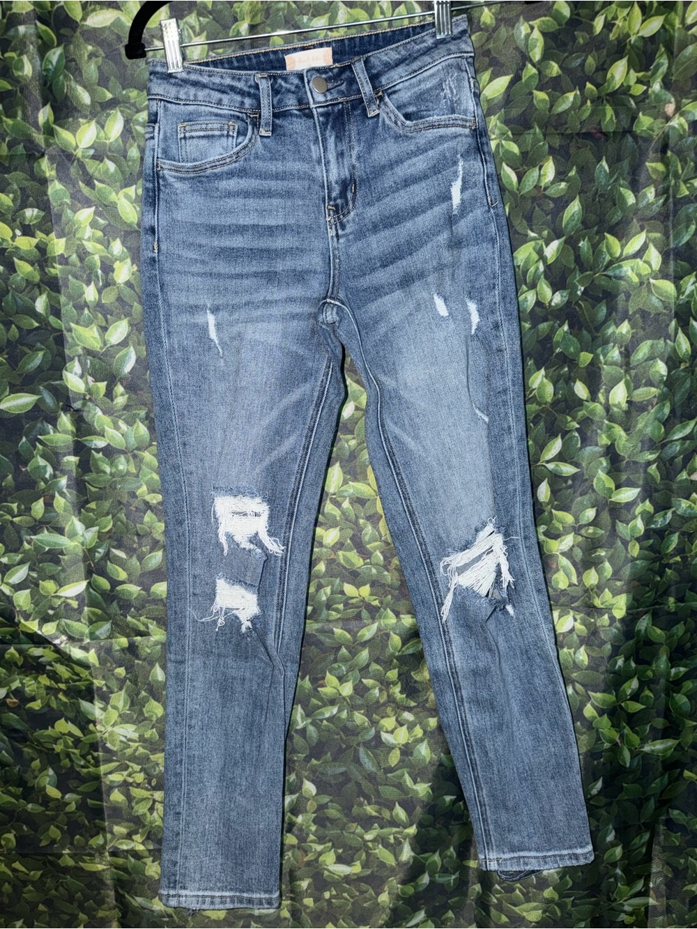 Altar'd State Distressed Skinny Jeans - Blue Wash